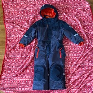 Kids Black/Grey and Red One Piece Snowsuit